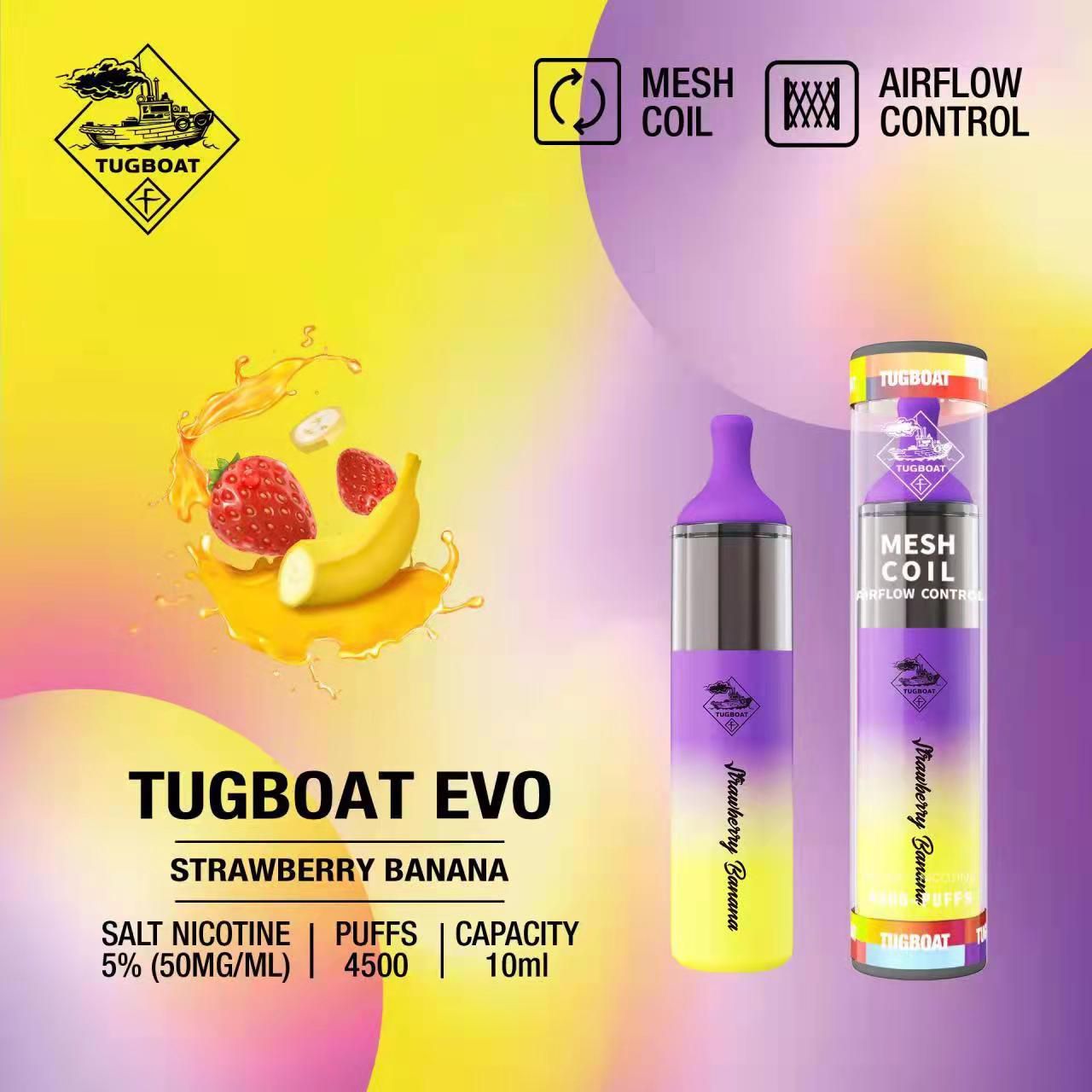 Tugboat Evo Strawberry Banana 4500 Puffs