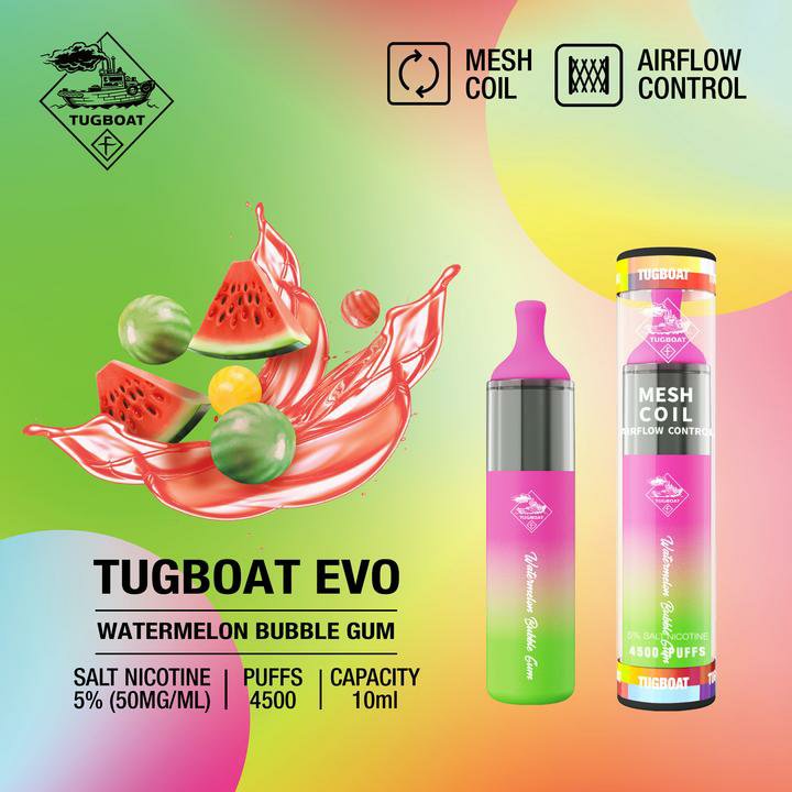 Tugboat Evo Watermelon Bubble Gum 4500 Puffs