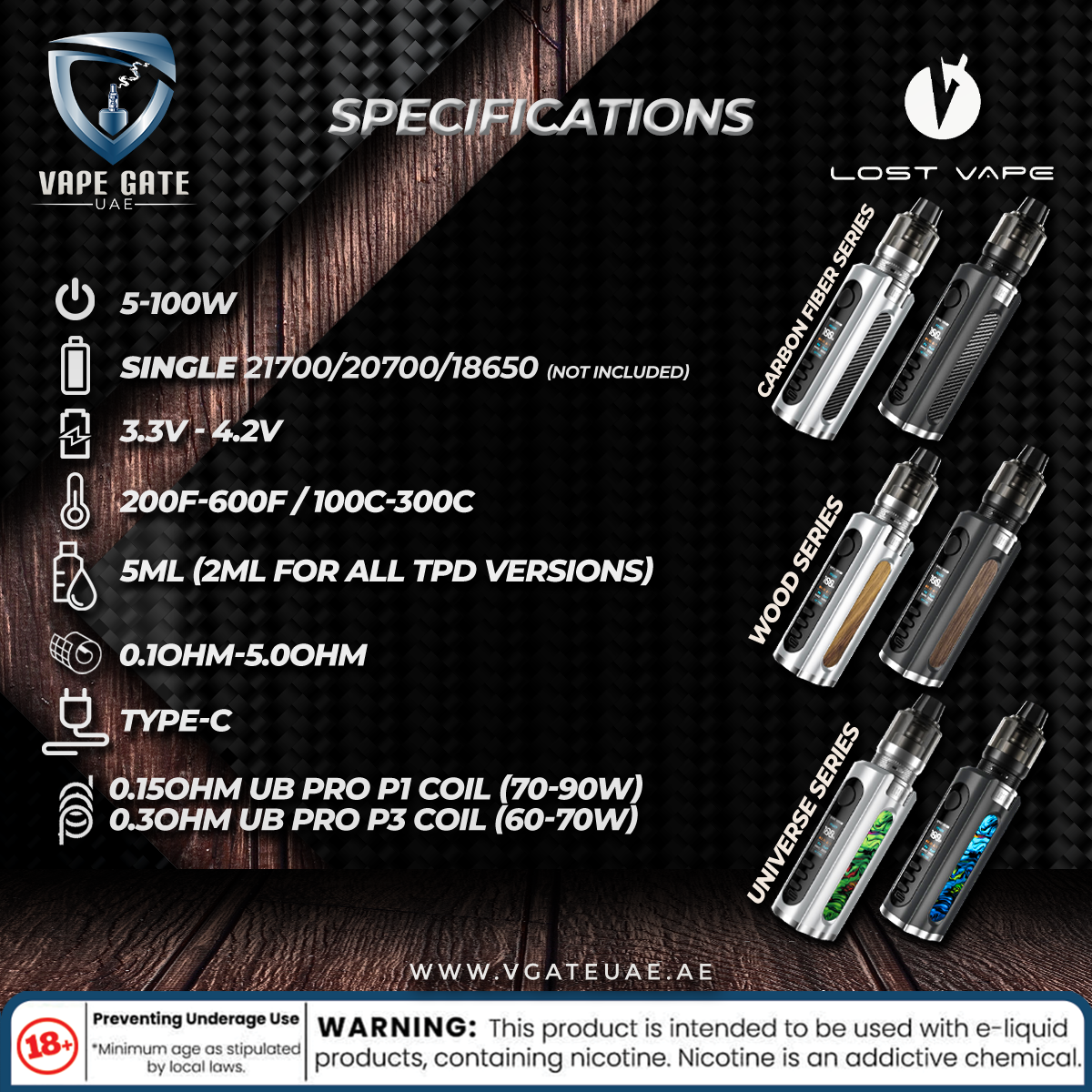 Grus 100W Kit- by Lost Vape