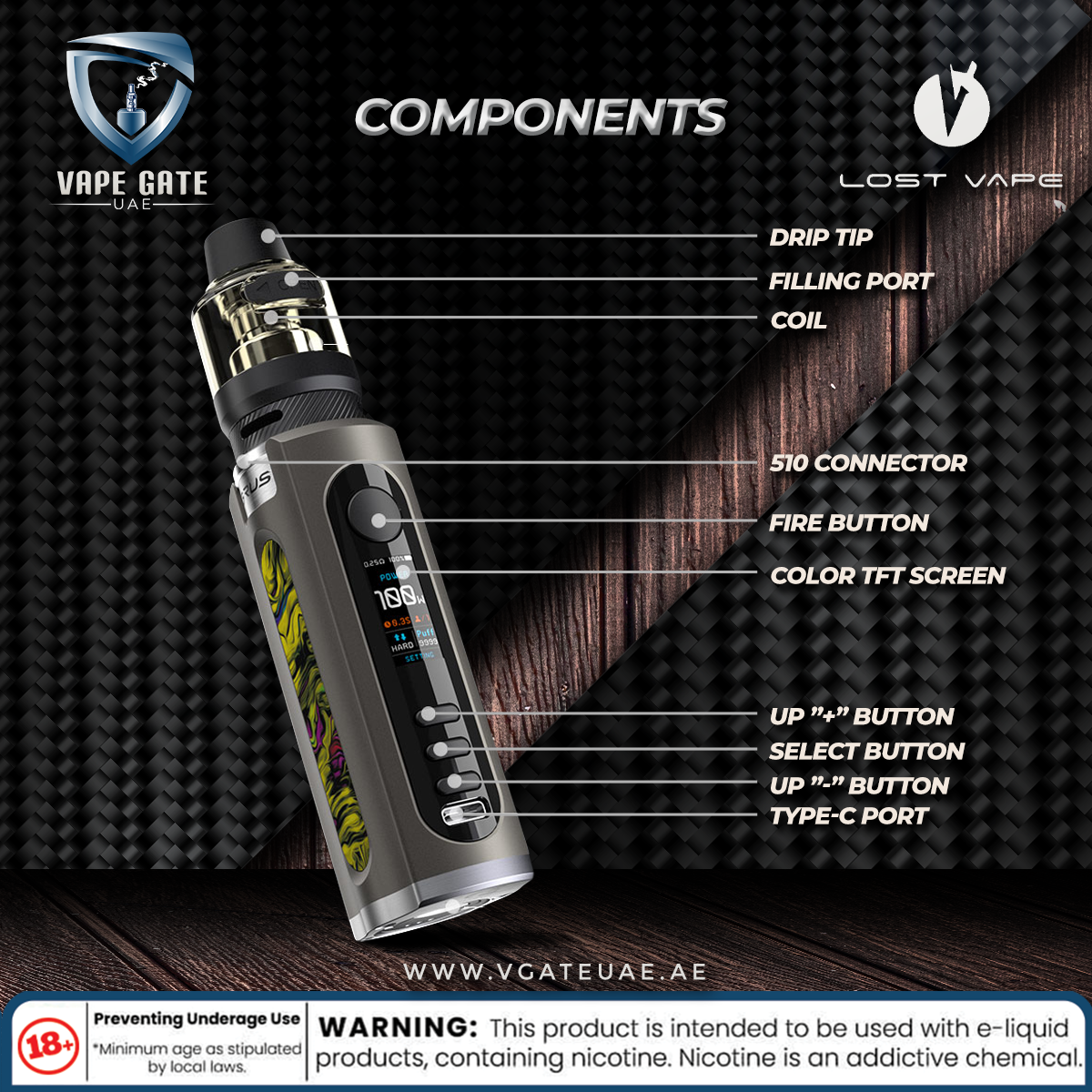 Grus 100W Kit- by Lost Vape