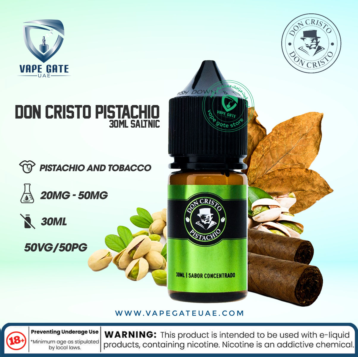 Don Cristo Pistachio 30ml Saltnic by PGVG