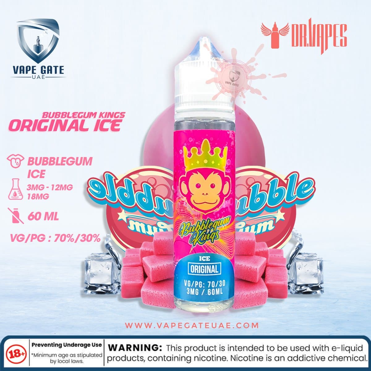 Bubble Gum Kings Original Ice 60ml by Dr. Vapes