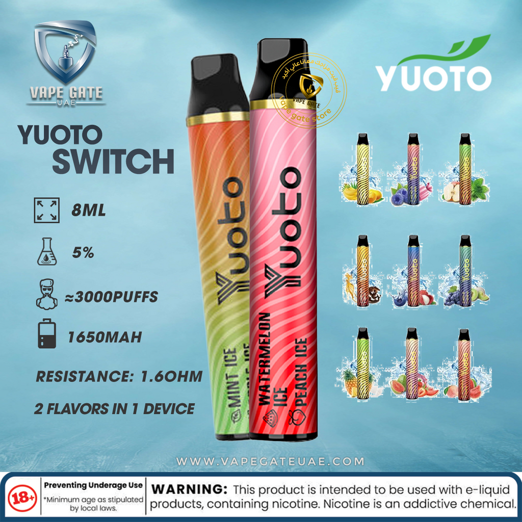 YUOTO SWITCH DISPOSABLE VAPE KIT (3000 PUFFS-1650MAH)