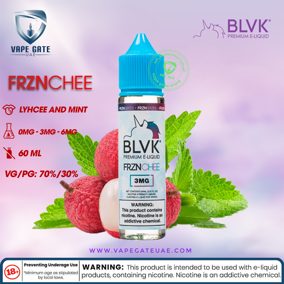 FRZN CHEE - BLVK Unicorn (Lychee Menthol)