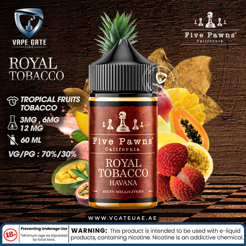 Royal Tobacco - 60ml E liquid by Five Pawns California