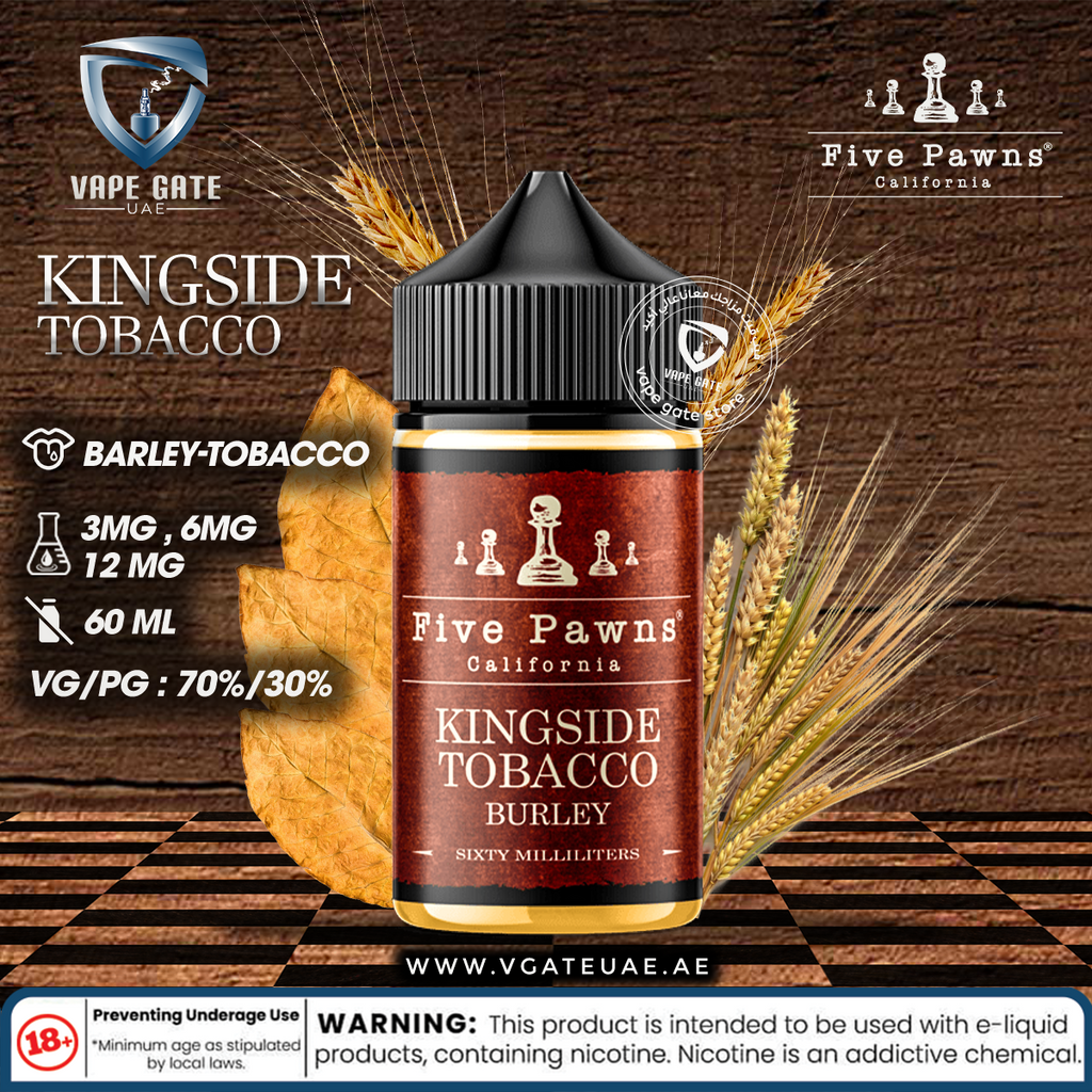 Kingside Tobacco - 60ml E liquid by Five Pawns California