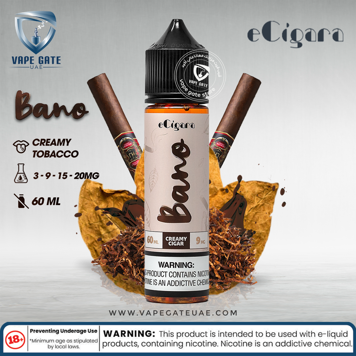 Bano Creamy Tobacco E Liquid by eCigara