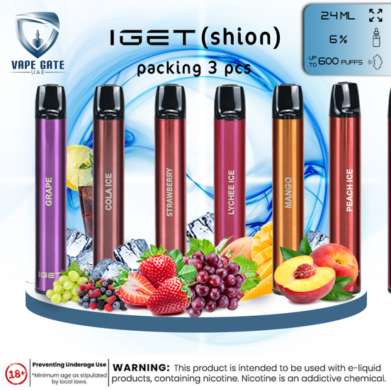 IGET SHION Disposable Pod Device 400mAh (60MG - 3Pcs/Pack)