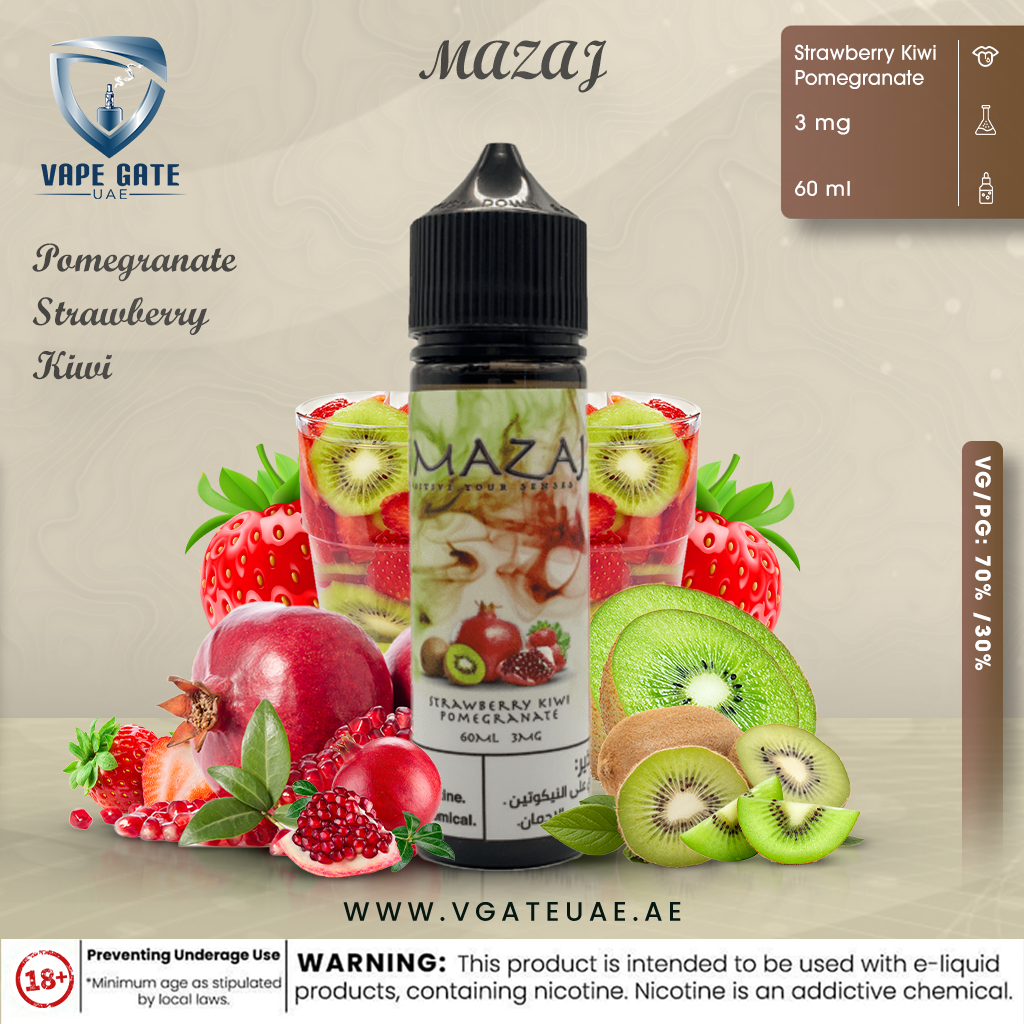 Strawberry Kiwi Pomegranate -  by Mazaj 60ml E Juice