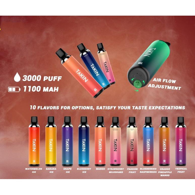TAKIN 3000 PUFFS DISPOSABLE (1100MAH)