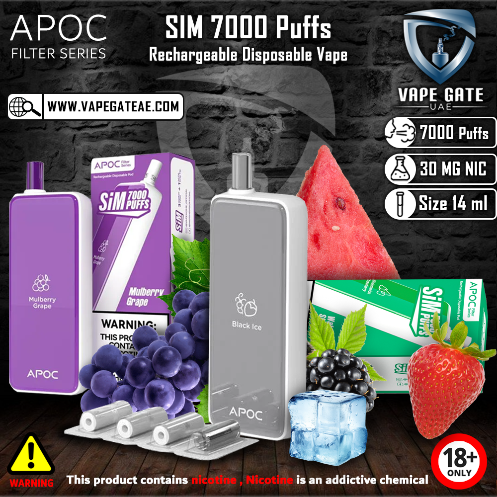 APOC - SIM 7000 Puffs Rechargeable Disposable Vape