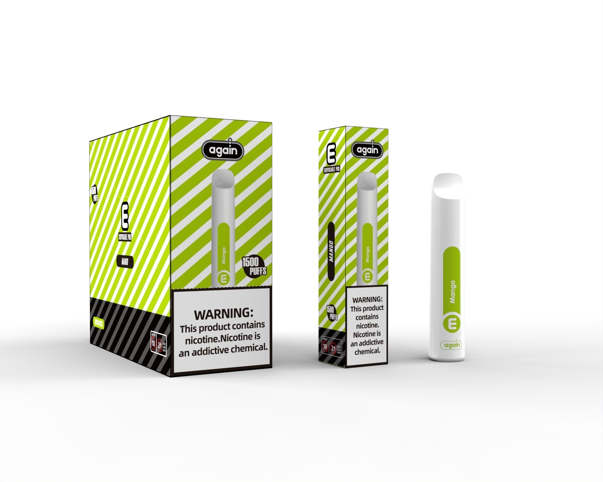 Again E Disposables MTL Vape 1500 Puffs 50mg - Compact & Portable
