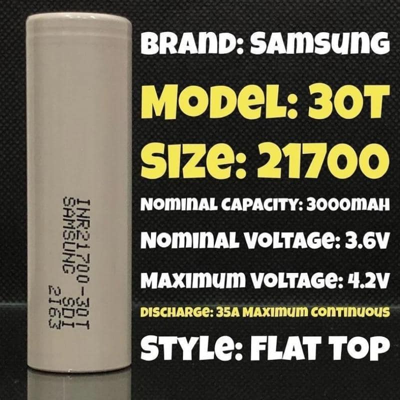 SAMSUNG 30T 21700 3000mah