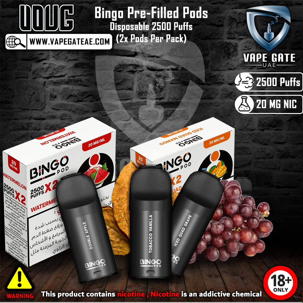 Bingo Pre-Filled Pods Disposable 2500 Puffs ( 20MG)