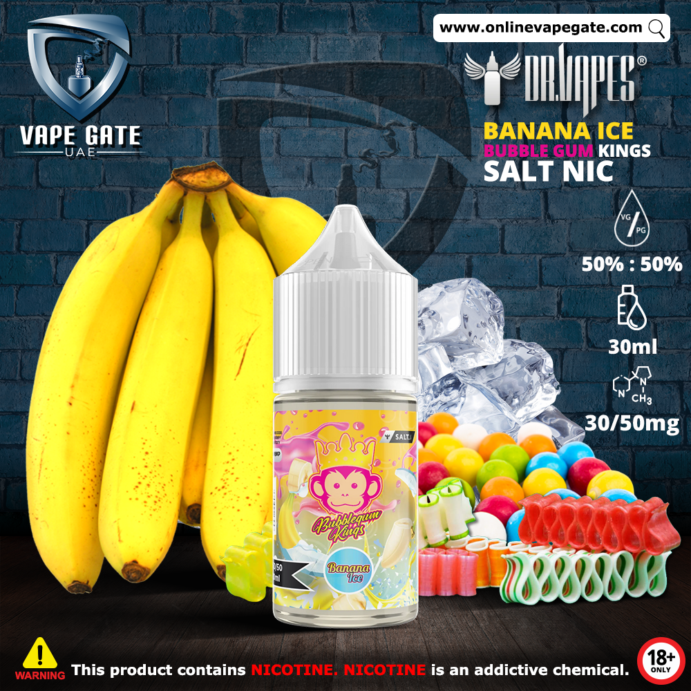 Bubble Gum Kings Banana Ice 30ml Saltnic by Dr. Vapes