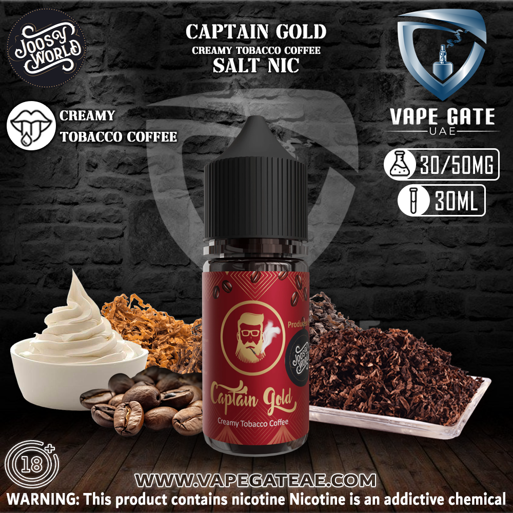 Captain Gold Creamy Tobacco Coffee Saltnic by Joosy World