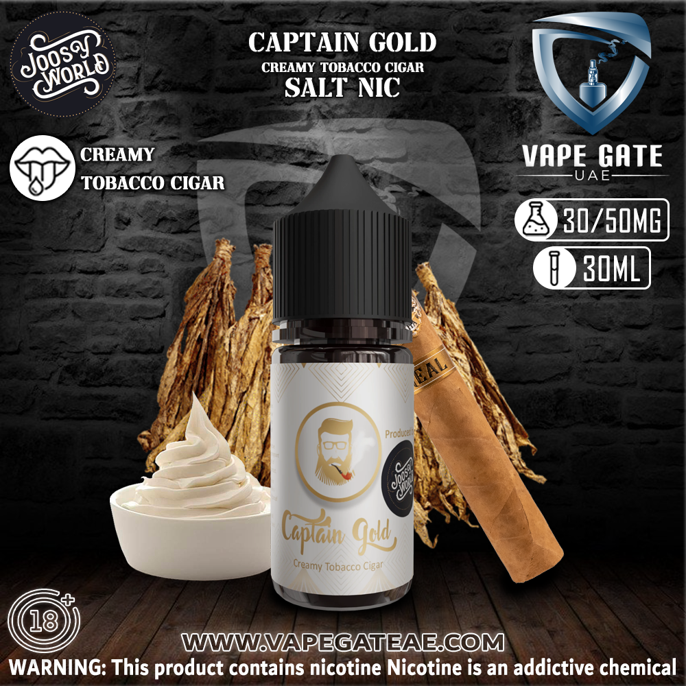 Captain Gold Creamy Tobacco Cigar Saltnic by Joosy World
