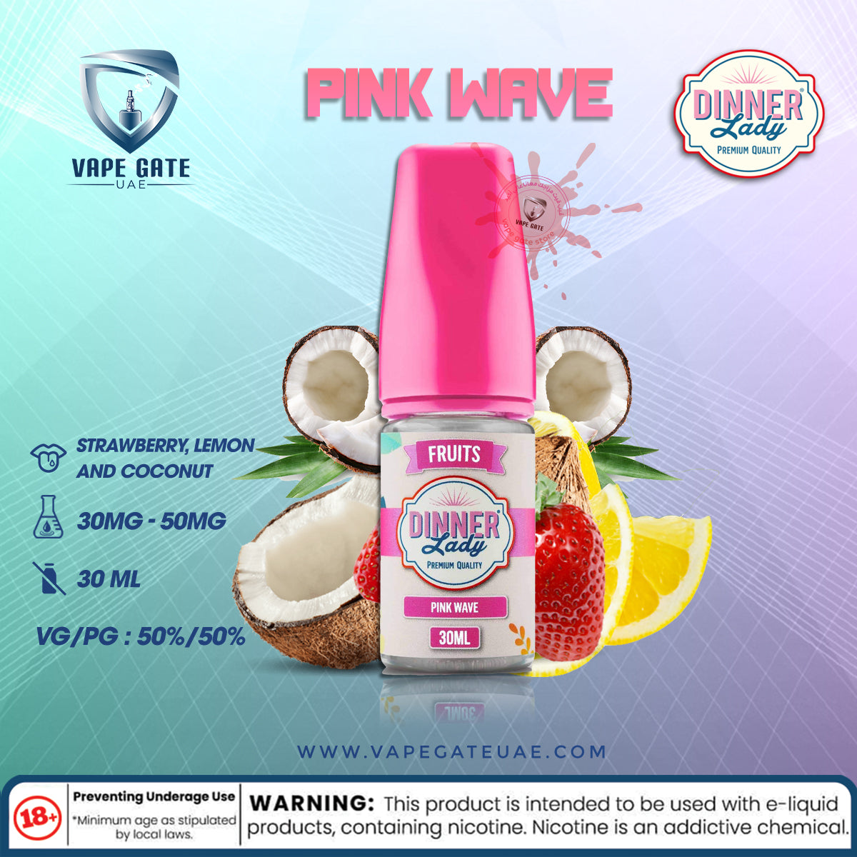 Pink Wave SaltNic - Dinner Lady