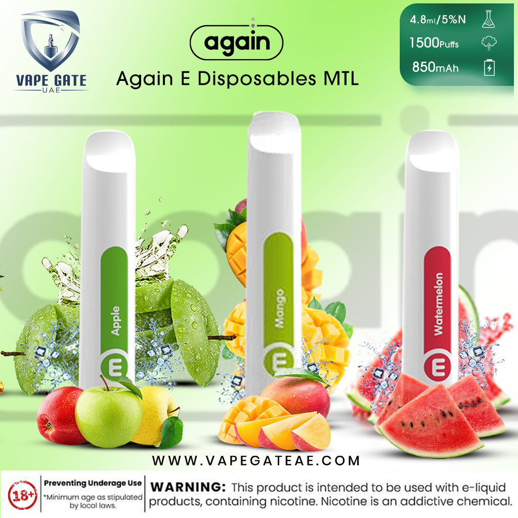 Again E Disposables MTL Vape 1500 Puffs 50mg - Compact & Portable