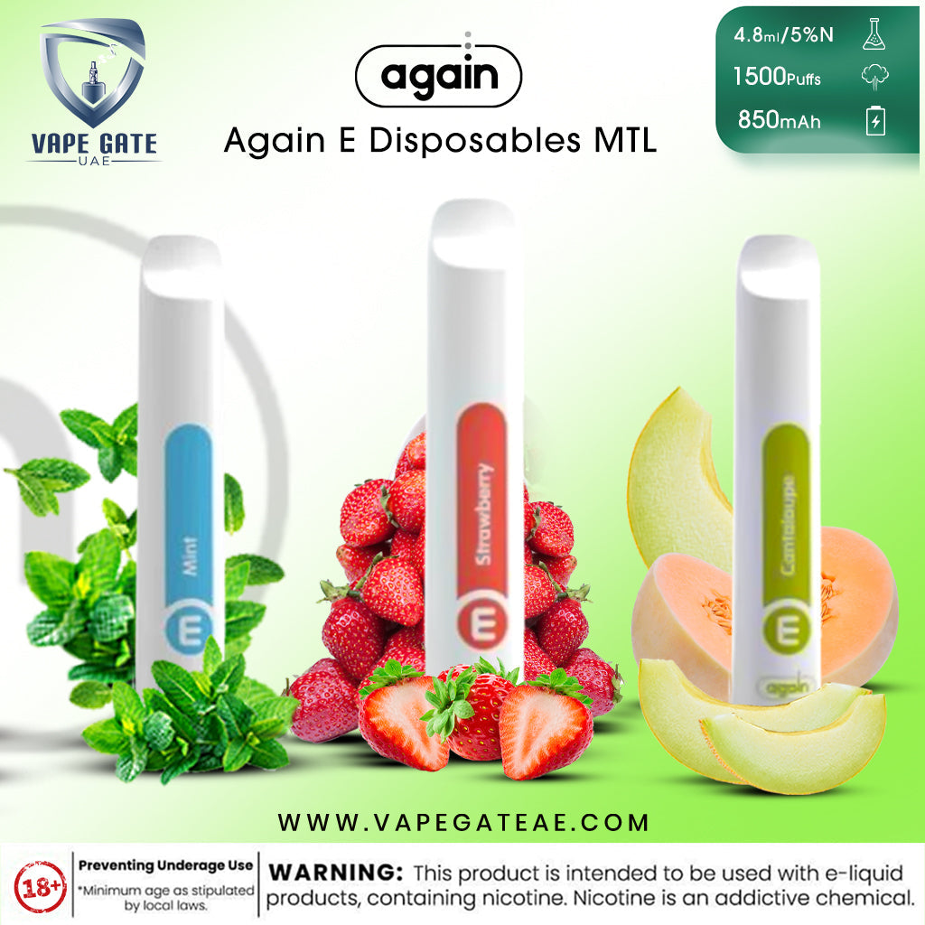Again E Disposables MTL Vape 1500 Puffs 50mg - Compact & Portable