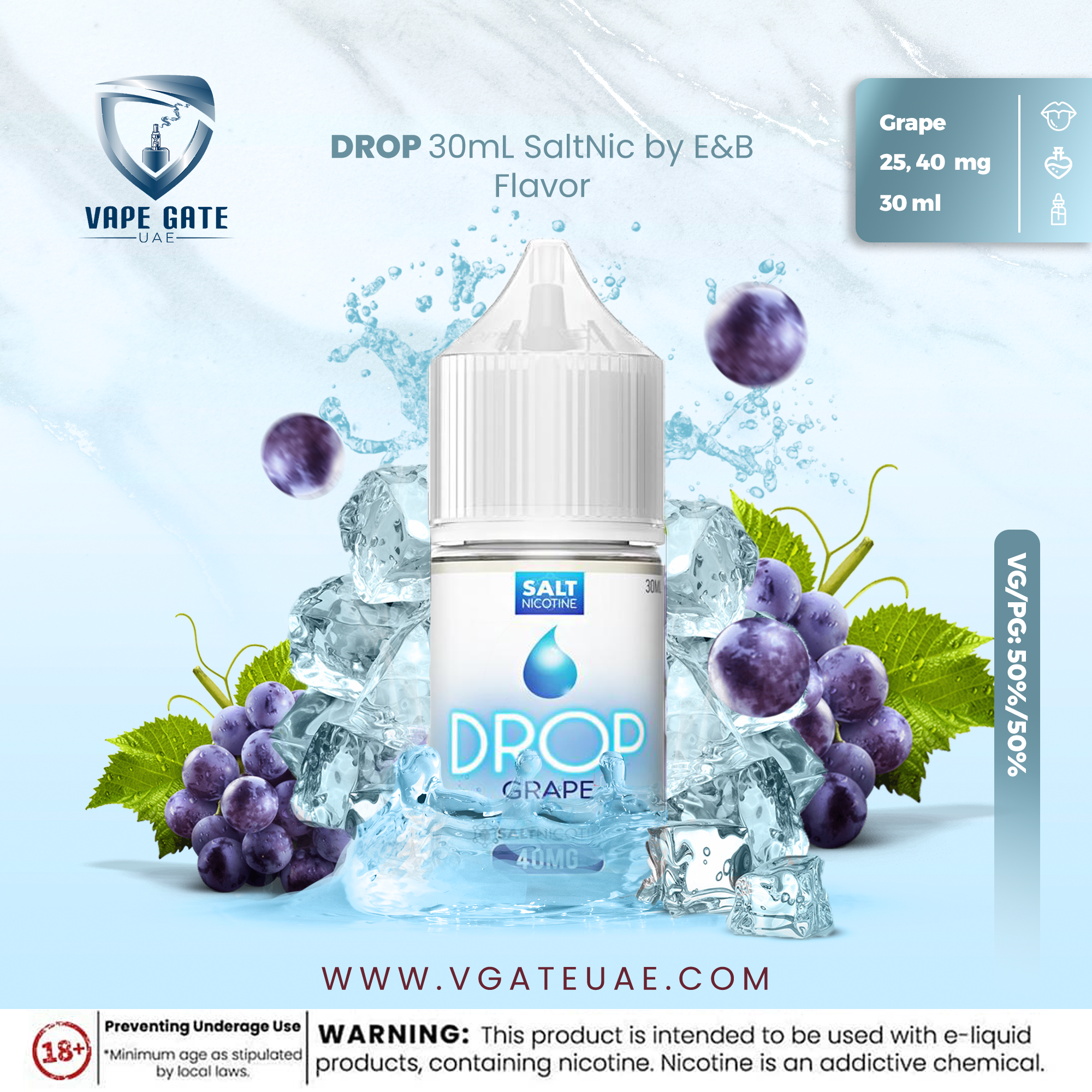 Grape - Drop 30mL SaltNic by E&B Flavor