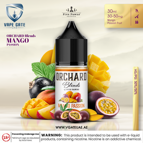MANGO PASSION – ORCHARD BLEND FRUIT SALTNIC BY FIVE PAWNS