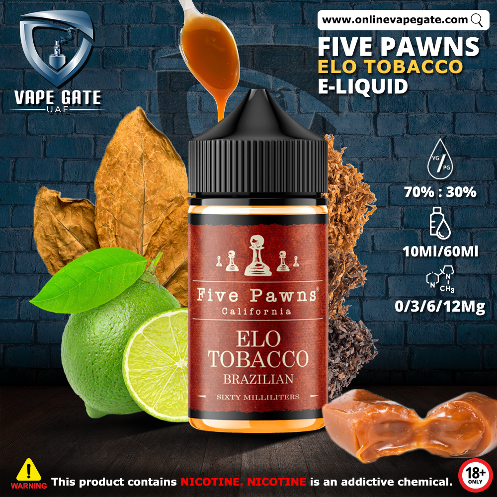 Elo Tobacco - 60ml E liquid by Five Pawns California