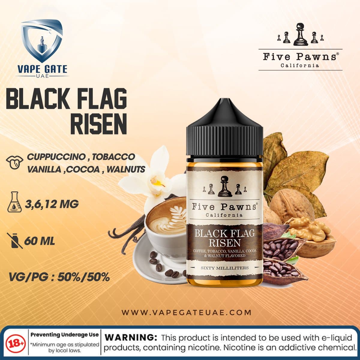 Black Flag Risen - 60ml E liquid by Five Pawns California