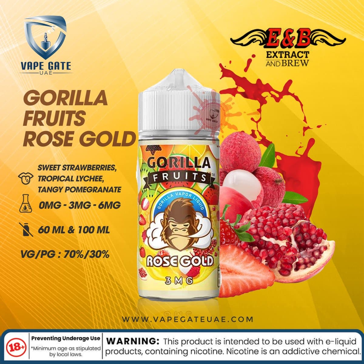 Rose Gold Gorilla Custard Fruits E Liquid by E&B Flavor