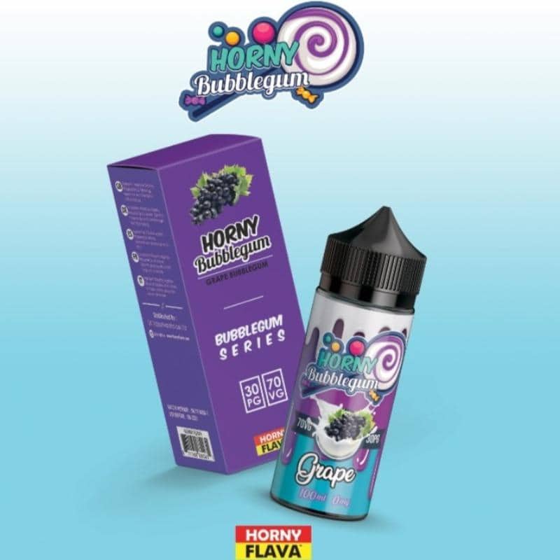 Horny Grape Bubblegum 100ml E Liquid by Horny Flava