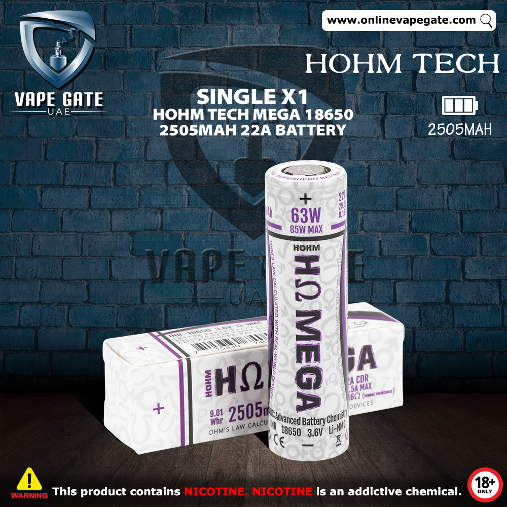 HOHM TECH MEGA 18650 2505MAH 22A BATTERY