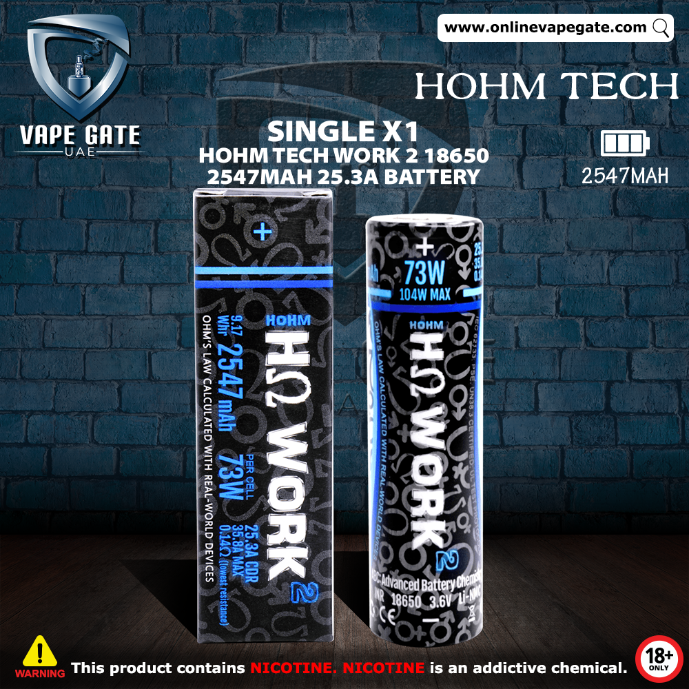 HOHM TECH WORK 2 18650 2547MAH 25.3A BATTERY