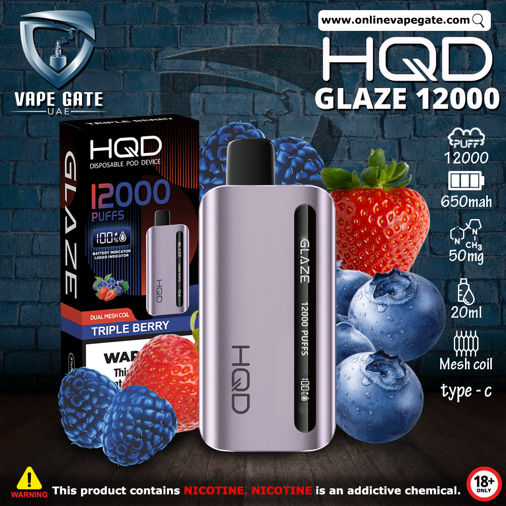 HQD GLAZED RECHARGEABLE DISPOSABLE VAPES (12,000PUFFS)
