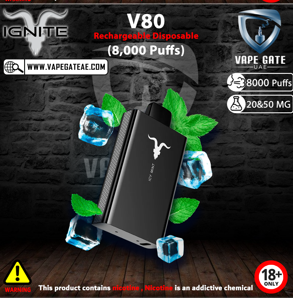 IGNITE - V80 Rechargeable Disposable Vape (8000 Puffs)