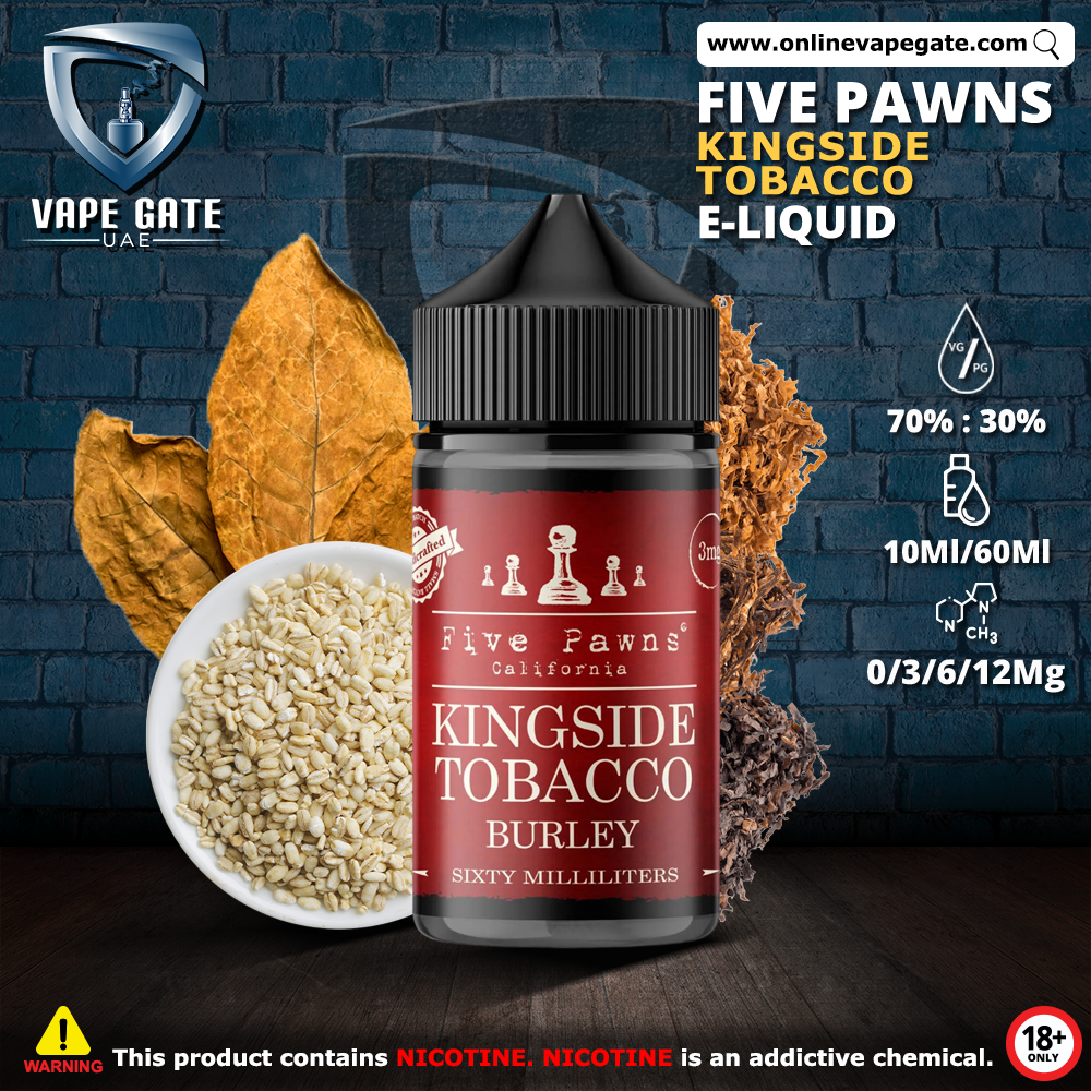 Kingside Tobacco - 60ml E liquid by Five Pawns California