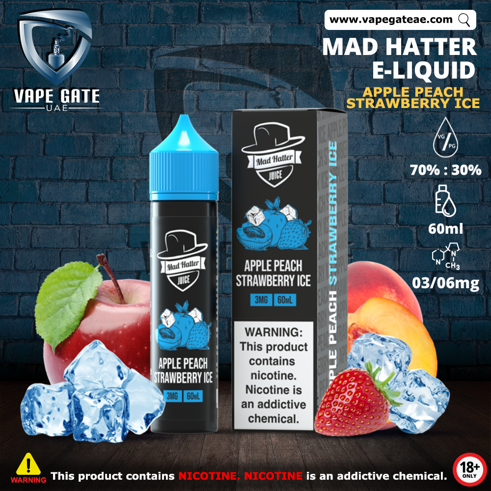 Apple Peach Strawberry Ice -  I Love Salts /Mad Hatter Juice