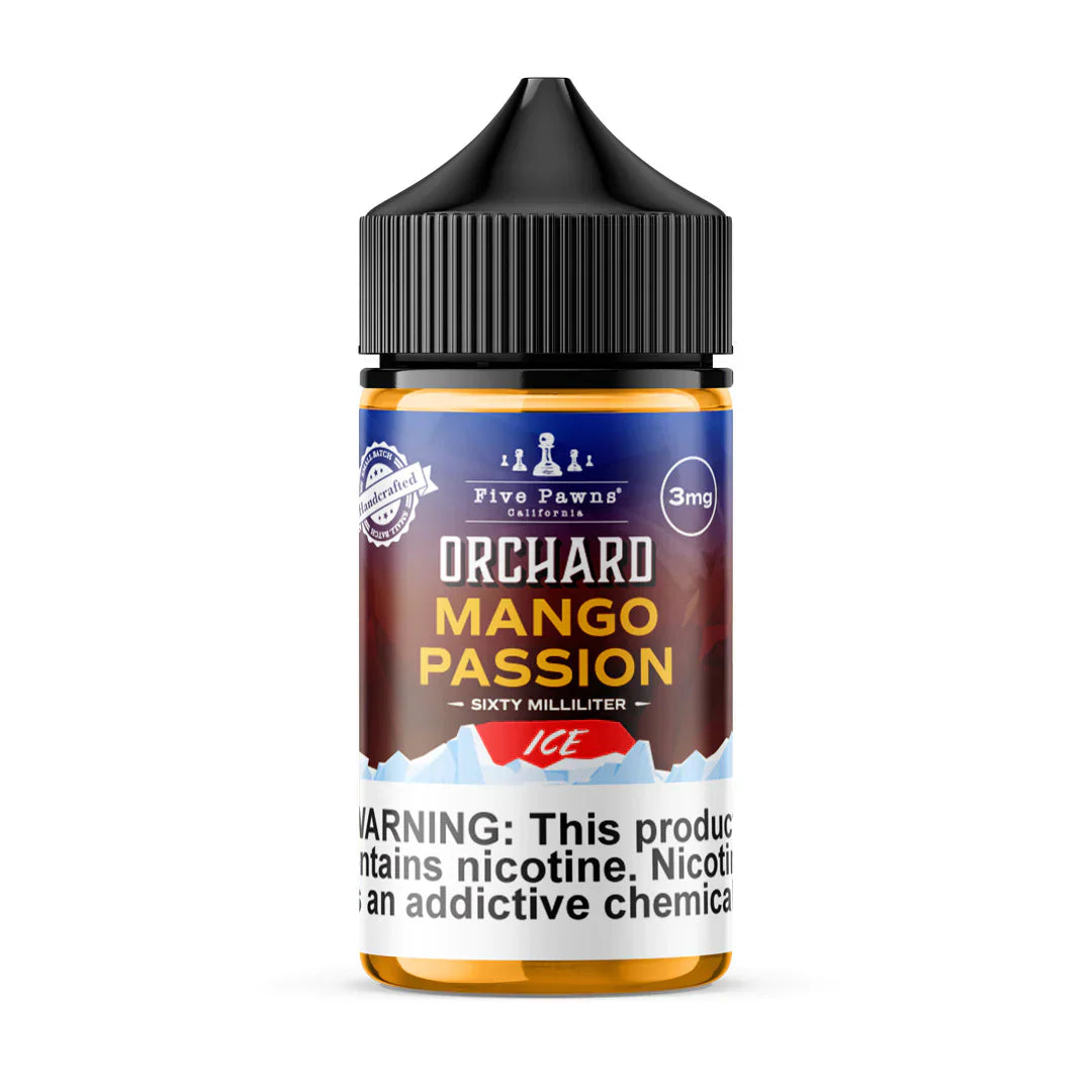 MANGO PASSION ICE- ORCHARD BLEND FRUIT 60ML ELIQUID BY FIVE PAWNS
