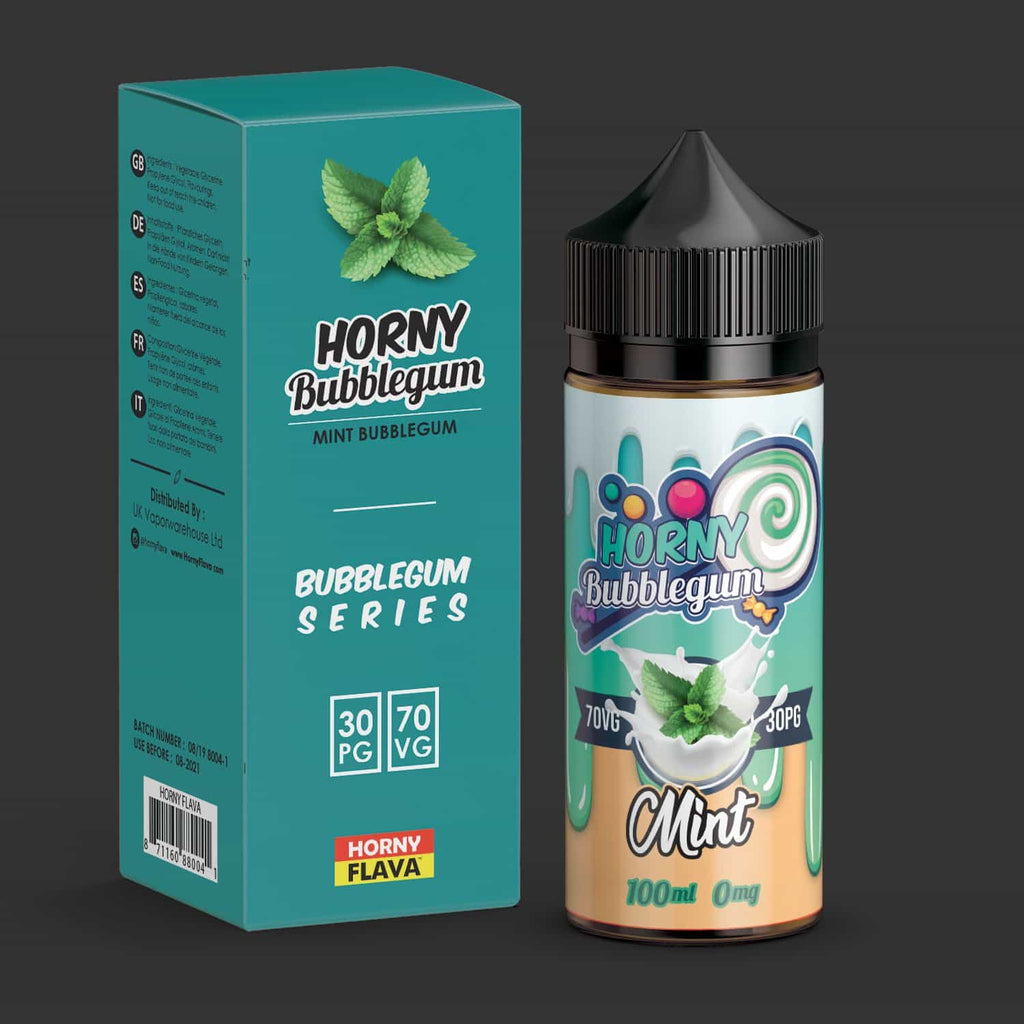 Horny Bubblegum Mint 100ml E Liquid by Horny Flava