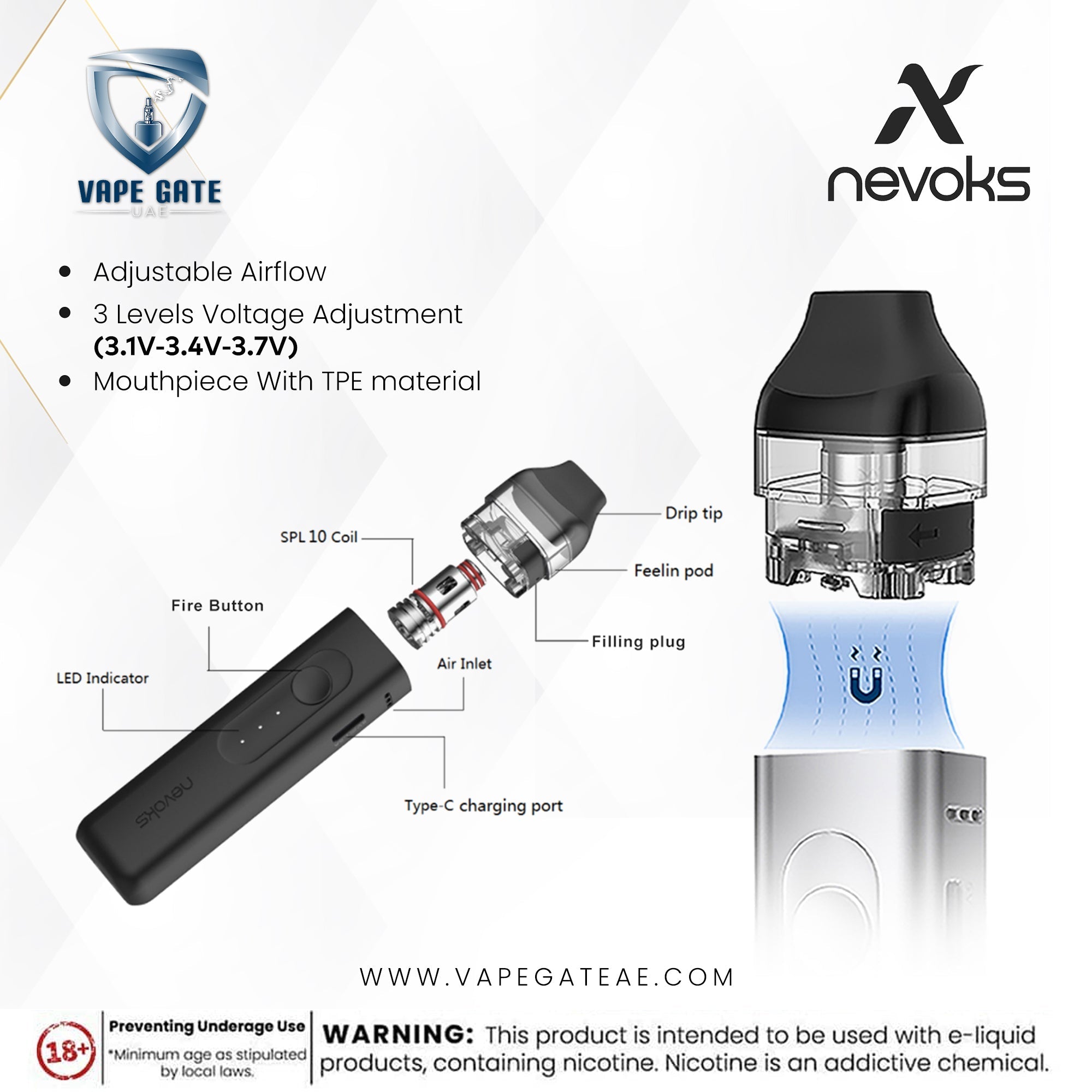NEVOKS FEELIN POD KIT 1000MAH