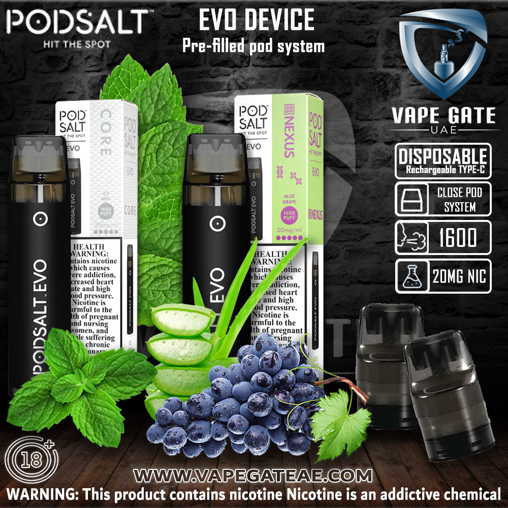 POD SALT EVO DEVICE 20MG 1600 PUFFS