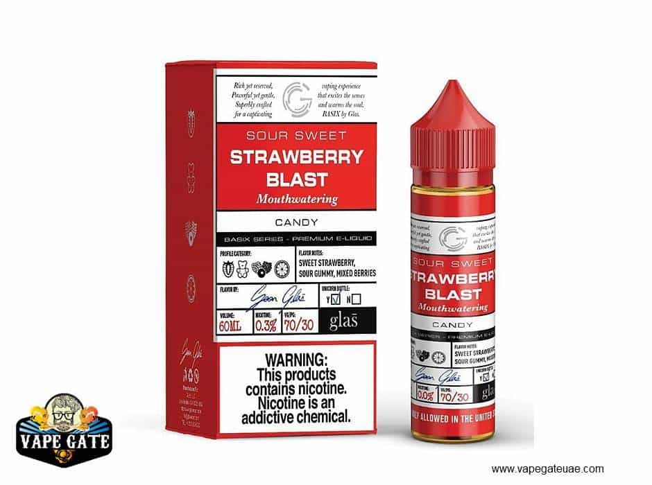 Strawberry Blast 60ml E liquid - Glas Basix
