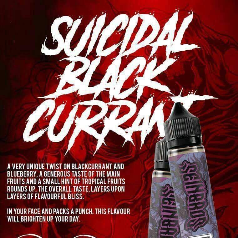 Suicidal Blackcurrant 60ml E Liquid 0mg Nicotine by Seinbros