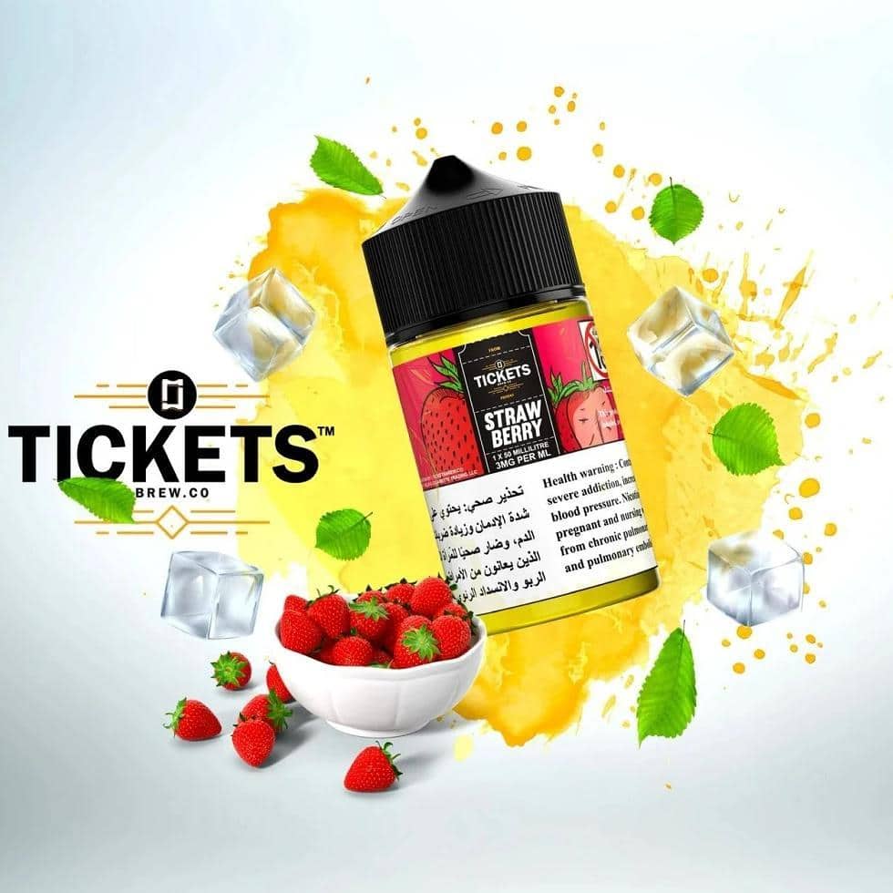 Strawberry E liquid by Tickets Brew Co