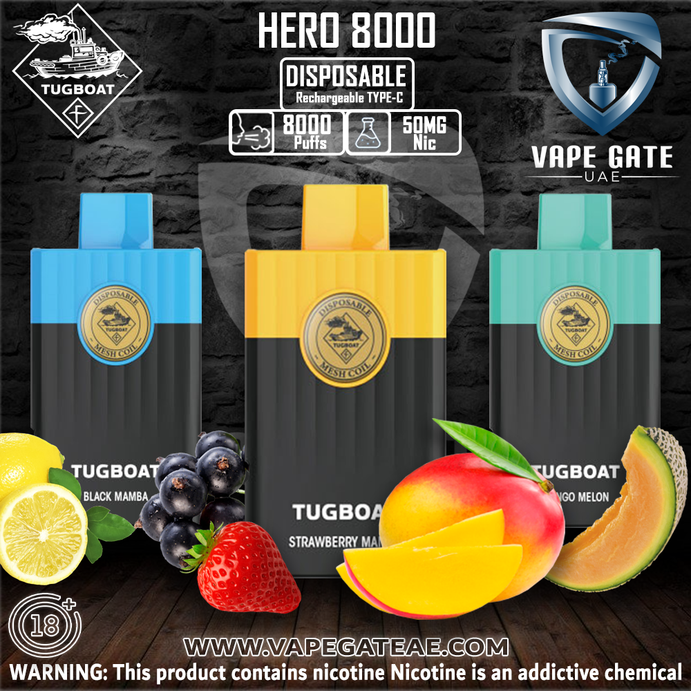 TUGBOAT - HERO Pod Kit Disposable Vape (8000 Puffs)