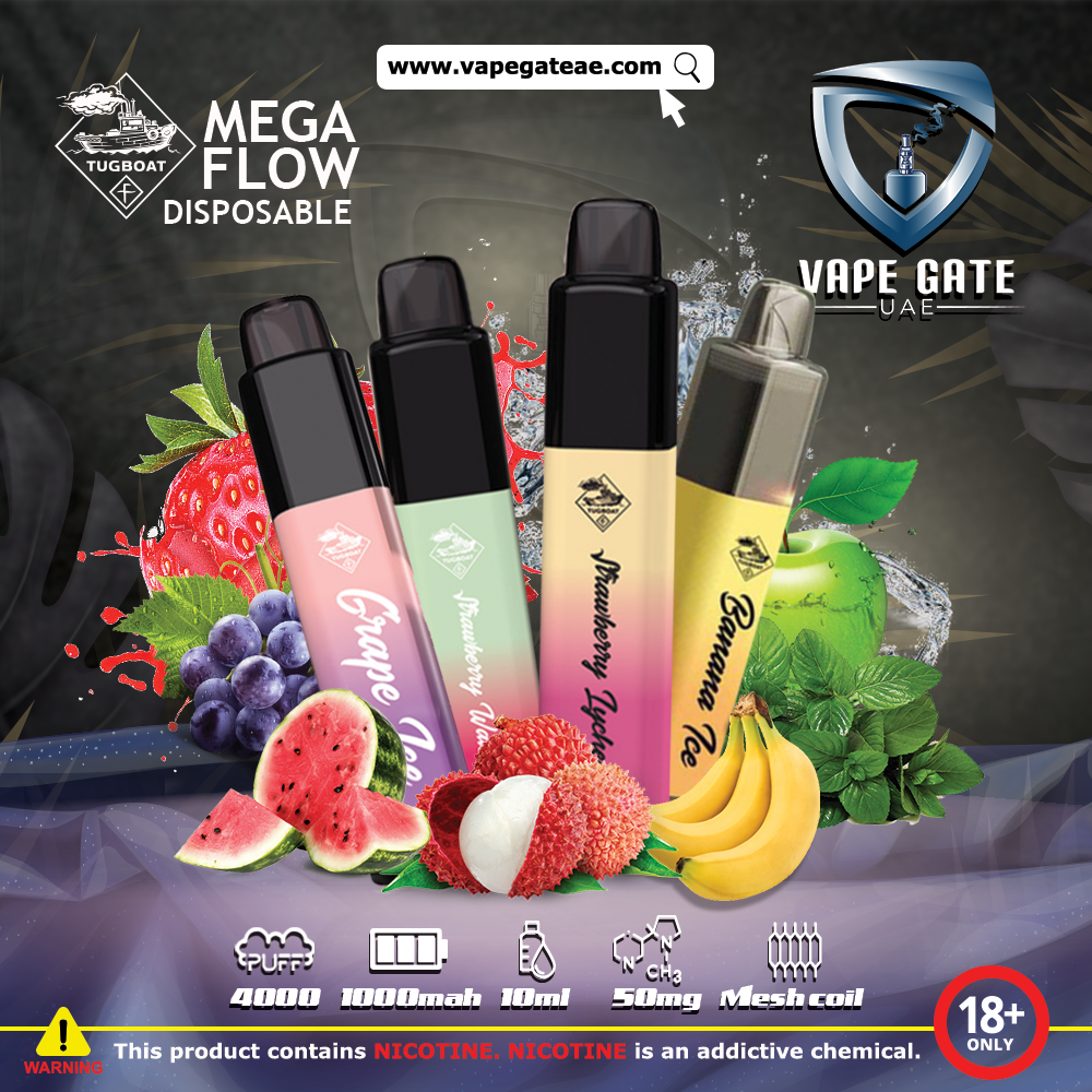 TUGBOAT MEGA FLOW VAPE DISPOSABLE PODS (4000 Puffs)