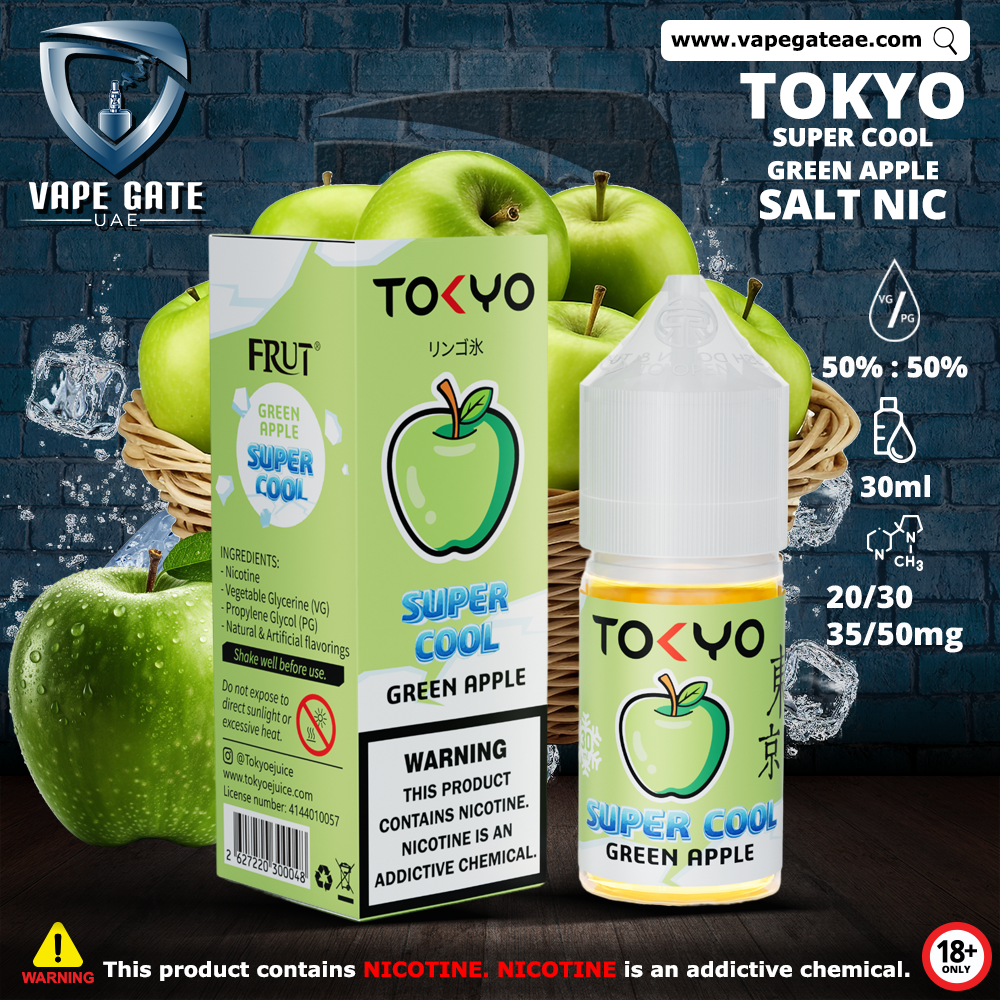 Tokyo Super Cool Green Apple Saltnic 30ml