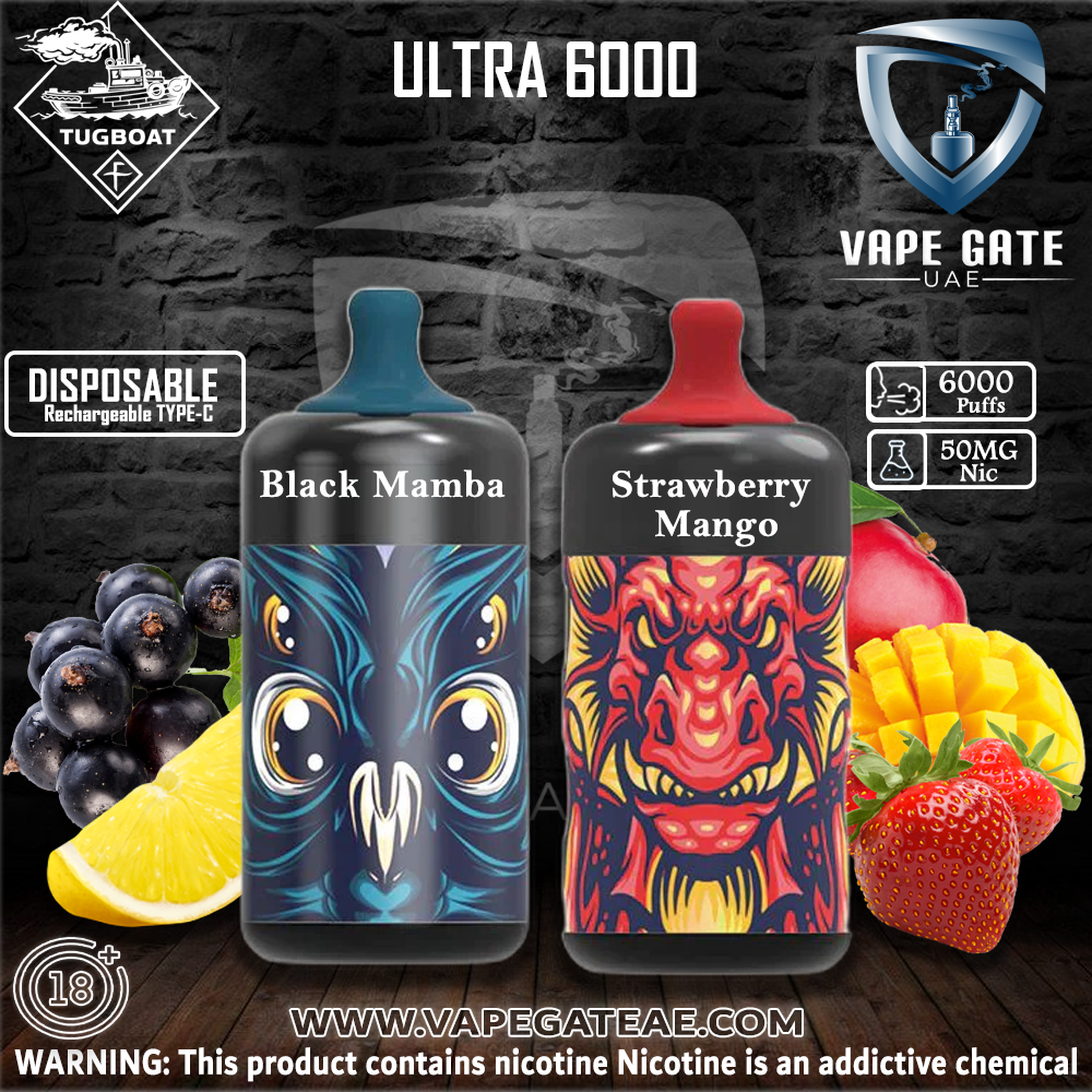 TUGBOAT ULTRA DISPOSABLE VAPE 6000 PUFFS