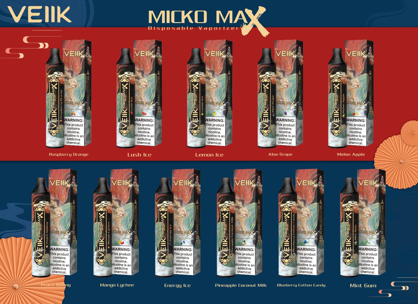VEIIK Micko Max (BUY 2 GET 1 FREE) Disposable 1500 Puffs (50mg)