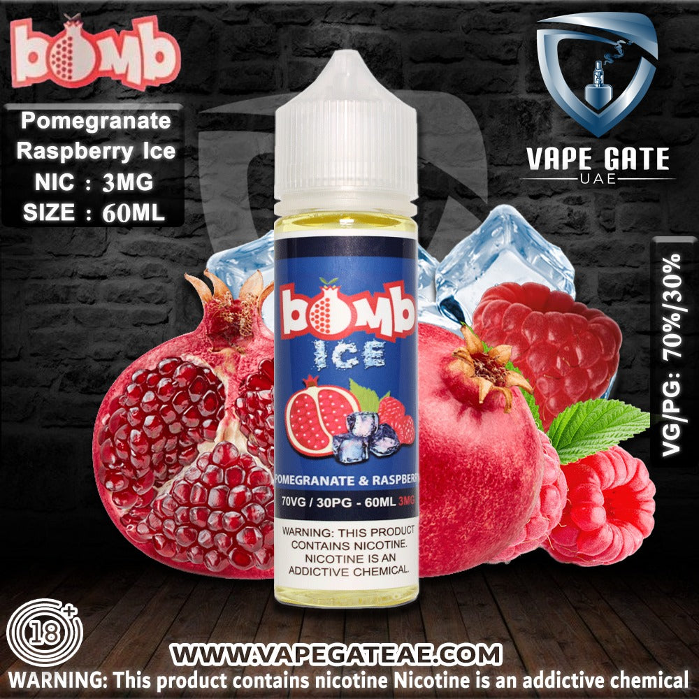 Pomegranate & Raspberry Ice 60ml Eliquid by Bomb