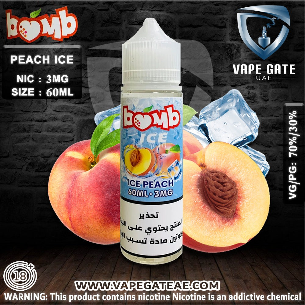 Peach Ice 60ml Eliquid by Bomb